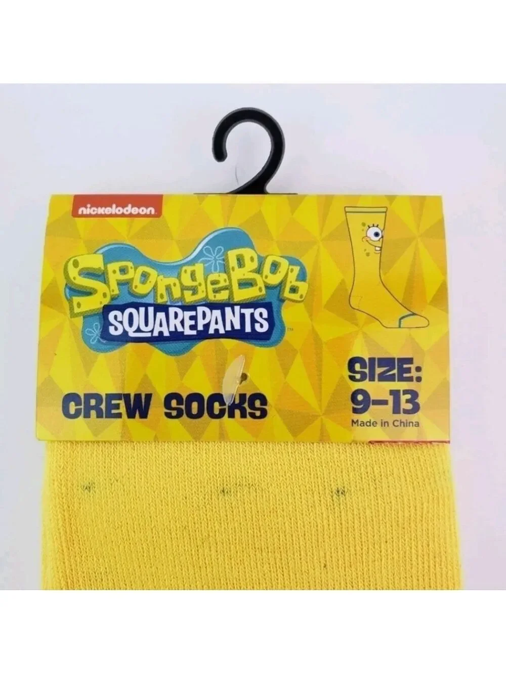 4/$25 SpongeBob SquarePants Yellow Crew Socks Nickalodeon Novelty Socks New